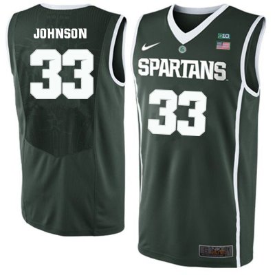 Men Magic Johnson Michigan State Spartans #33 Nike NCAA 2019-20 Green Authentic College Stitched Basketball Jersey ES50Y01IK